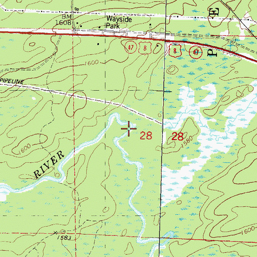 Topographic Map of Neptune Creek, WI