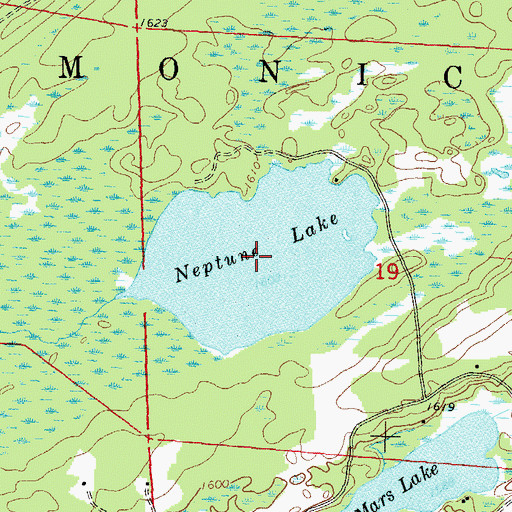 Topographic Map of Neptune Lake, WI