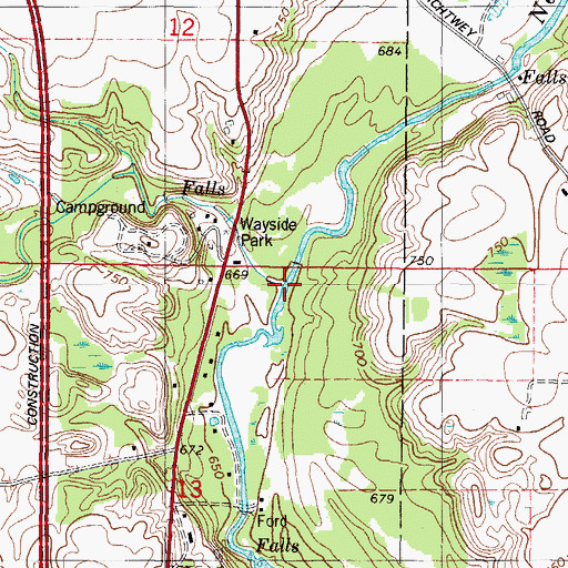 Topographic Map of Neshota River, WI