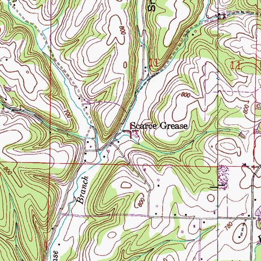 Topographic Map of Scarce Grease, AL