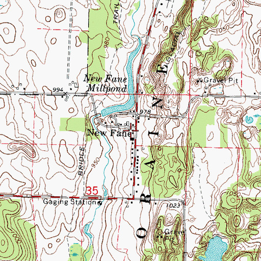 Topographic Map of New Fane, WI