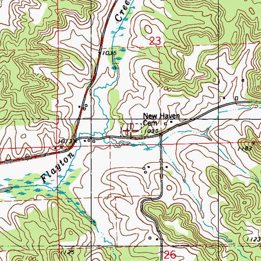 Topographic Map of New Haven Cemetery, WI
