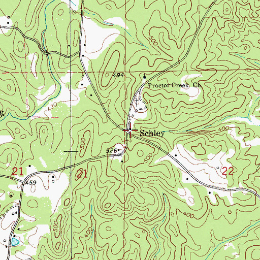 Topographic Map of Schley, AL