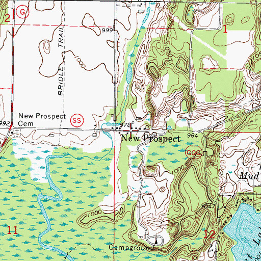 Topographic Map of New Prospect, WI