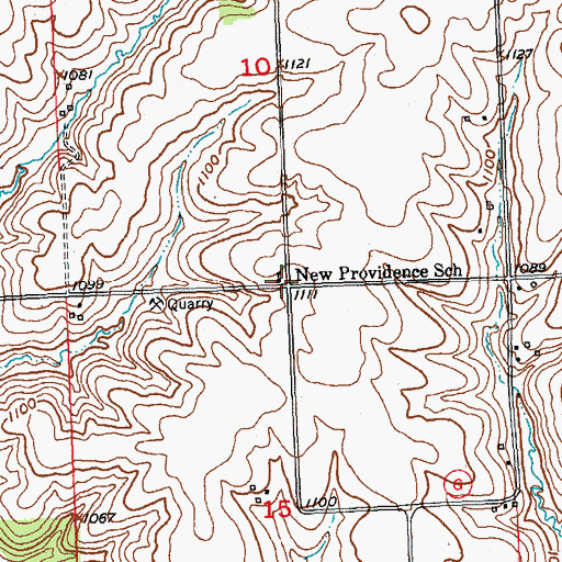 Topographic Map of New Providence School, WI