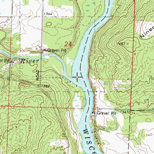 Topographic Map of New Wood River, WI