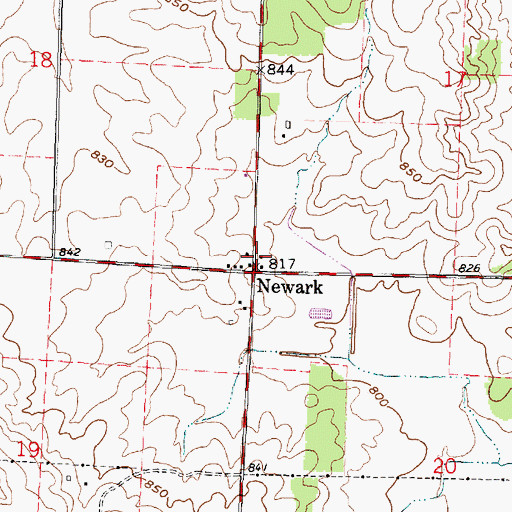 Topographic Map of Newark, WI