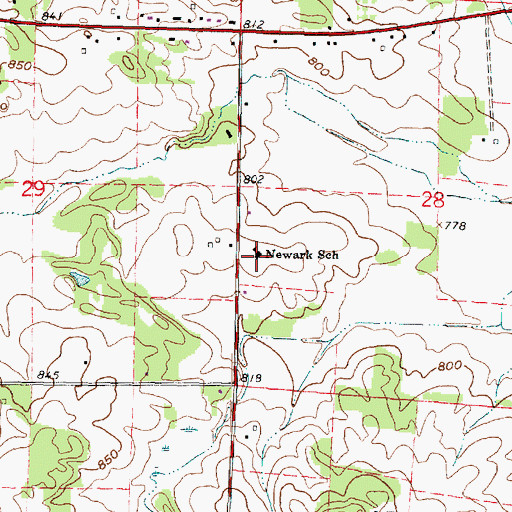 Topographic Map of Newark Elementary School, WI