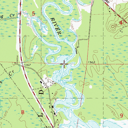 Topographic Map of Newbold Spring Creek, WI