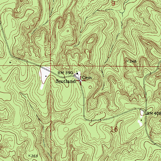 Topographic Map of Scotland, AL