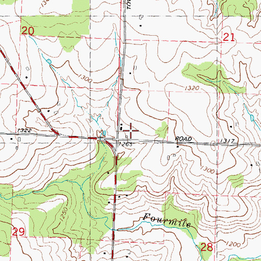 Topographic Map of Newman School, WI