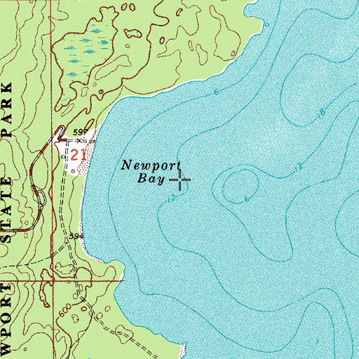 Topographic Map of Newport Bay, WI