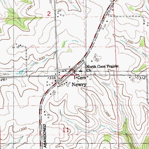 Topographic Map of Newry, WI