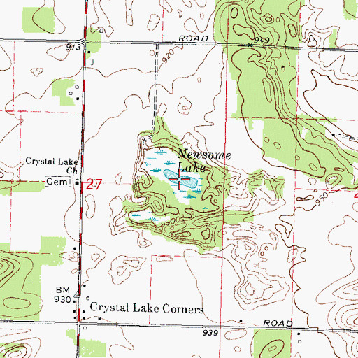 Topographic Map of Newsome Lake, WI