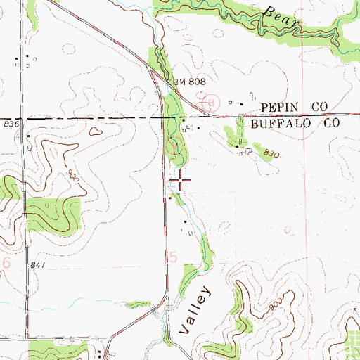 Topographic Map of Newton Valley, WI