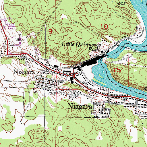 Topographic Map of Niagara, WI
