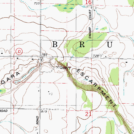 Topographic Map of Niagara Escarpment, WI