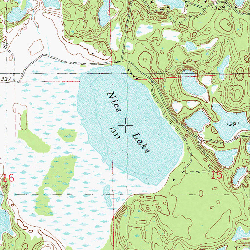 Topographic Map of Nice Lake, WI