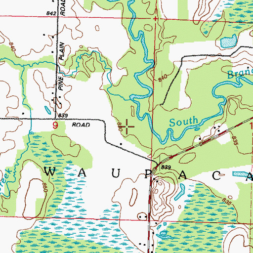 Topographic Map of Nichol Creek, WI