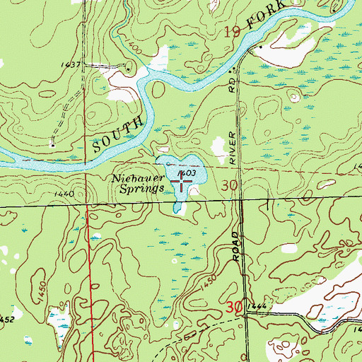 Topographic Map of Niebauer Springs, WI