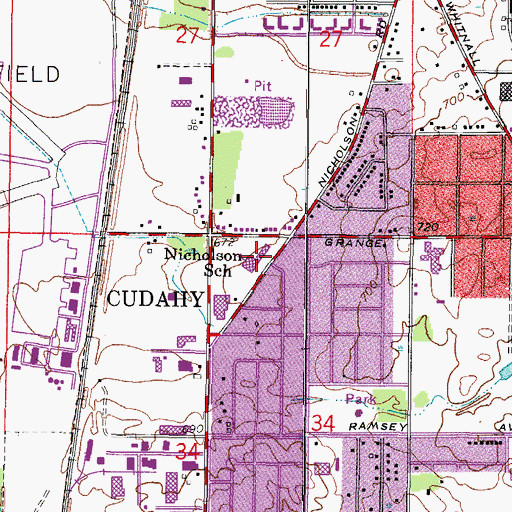 Topographic Map of Park View Elementary School, WI