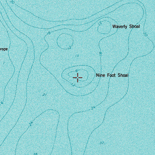 Topographic Map of Nine Foot Shoal, WI