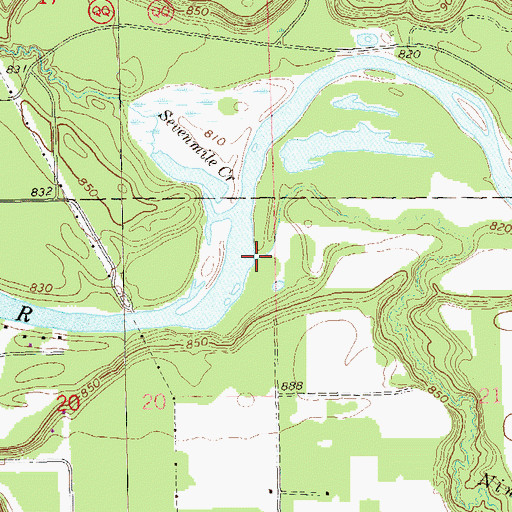 Topographic Map of Ninemile Creek, WI