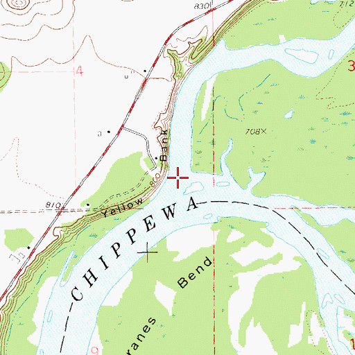 Topographic Map of Ninemile Slough, WI