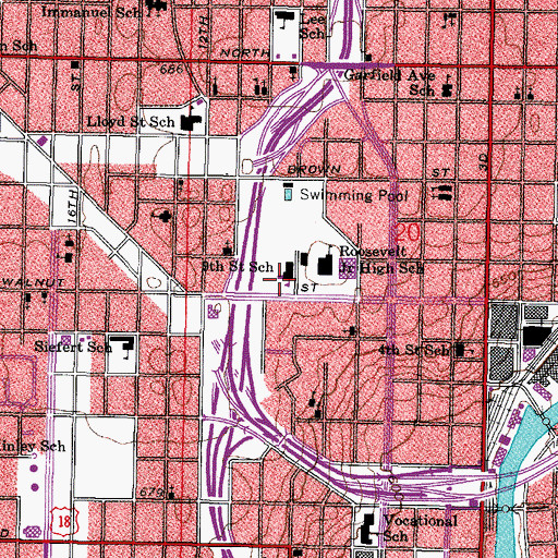 Topographic Map of Elm Creative Arts Elementary School, WI