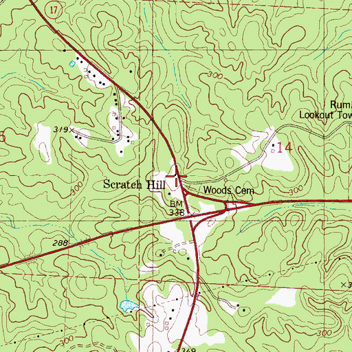 Topographic Map of Scratch Hill, AL