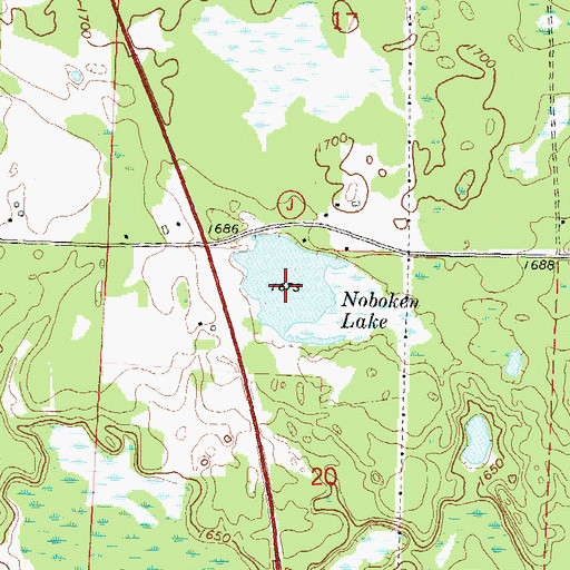 Topographic Map of Noboken Lake, WI