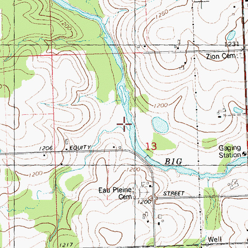 Topographic Map of Noisy Creek, WI