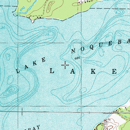 Topographic Map of Lake Noquebay, WI