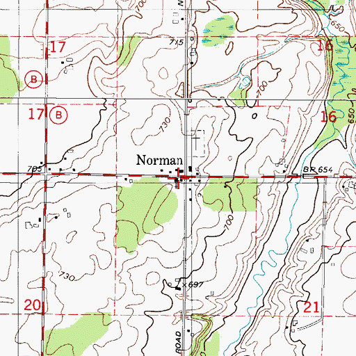 Topographic Map of Norman, WI