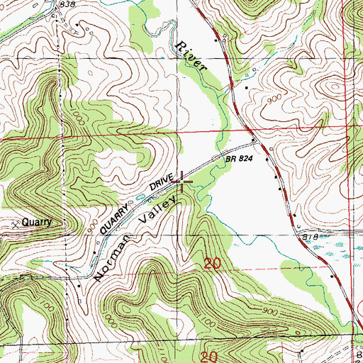 Topographic Map of Norman Valley, WI