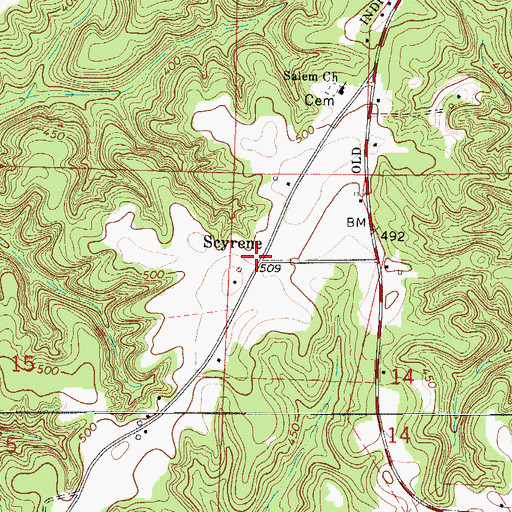 Topographic Map of Scyrene, AL