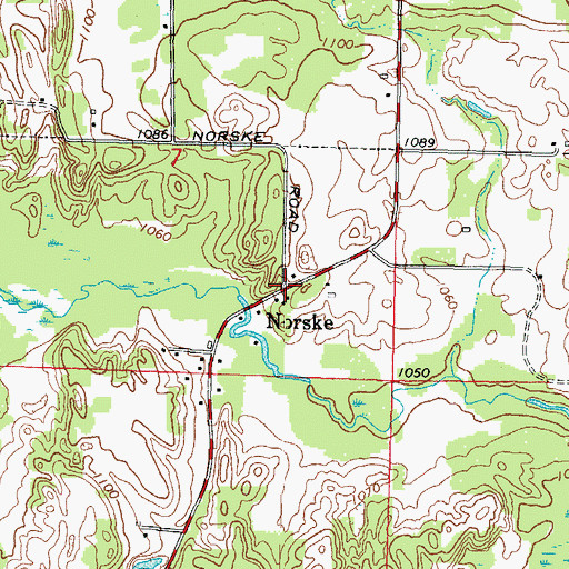 Topographic Map of Norske, WI