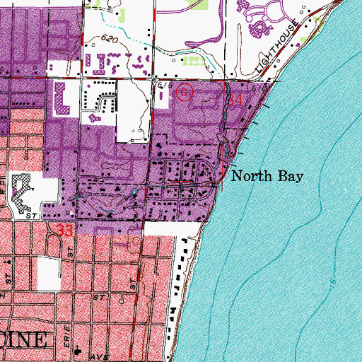 Topographic Map of North Bay, WI