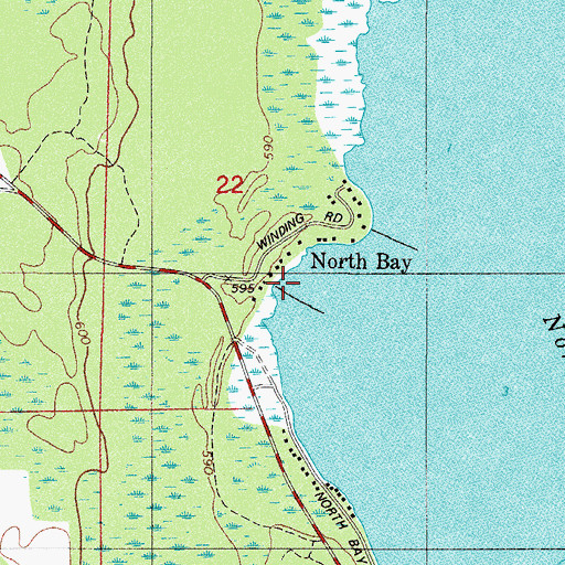 Topographic Map of North Bay, WI