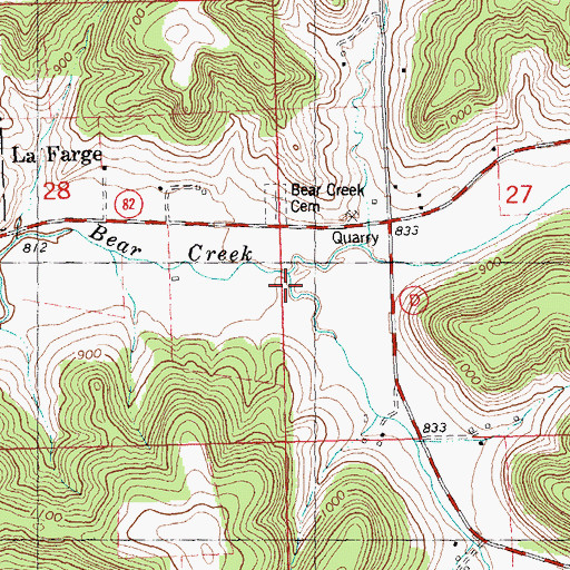 Topographic Map of North Bear Creek, WI