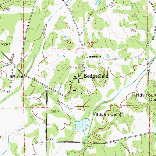 Topographic Map of Sedgefield, AL