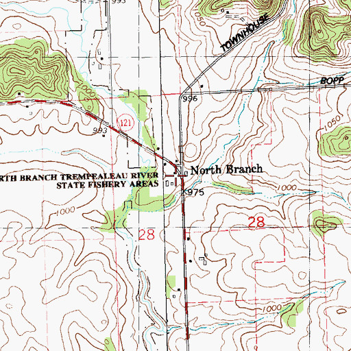 Topographic Map of North Branch, WI