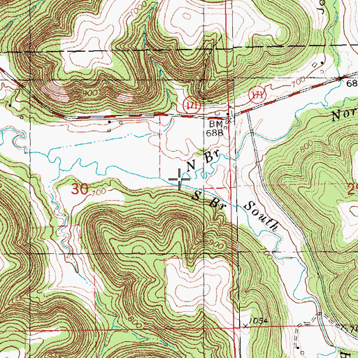 Topographic Map of North Branch Copper Creek, WI