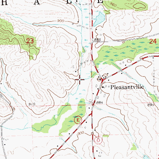 Topographic Map of North Branch Elk Creek, WI