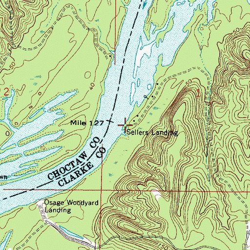 Topographic Map of Sellers Landing, AL
