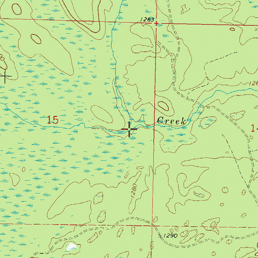 Topographic Map of North Branch Menominee Creek, WI