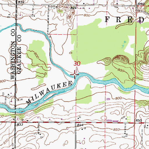 Topographic Map of North Branch Milwaukee River, WI
