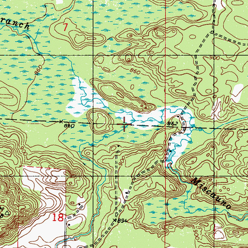 Topographic Map of North Branch Miscauno Creek, WI
