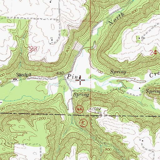 Topographic Map of North Branch Pine Creek, WI