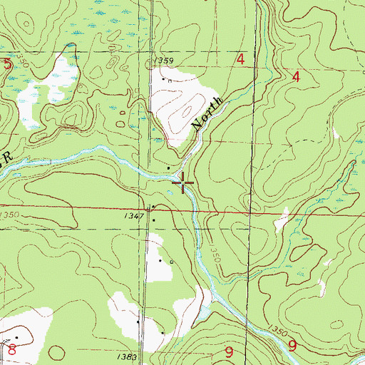 Topographic Map of North Branch Pine River, WI
